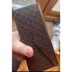 Gucci sunglasses or eyeglasses case brown leather
